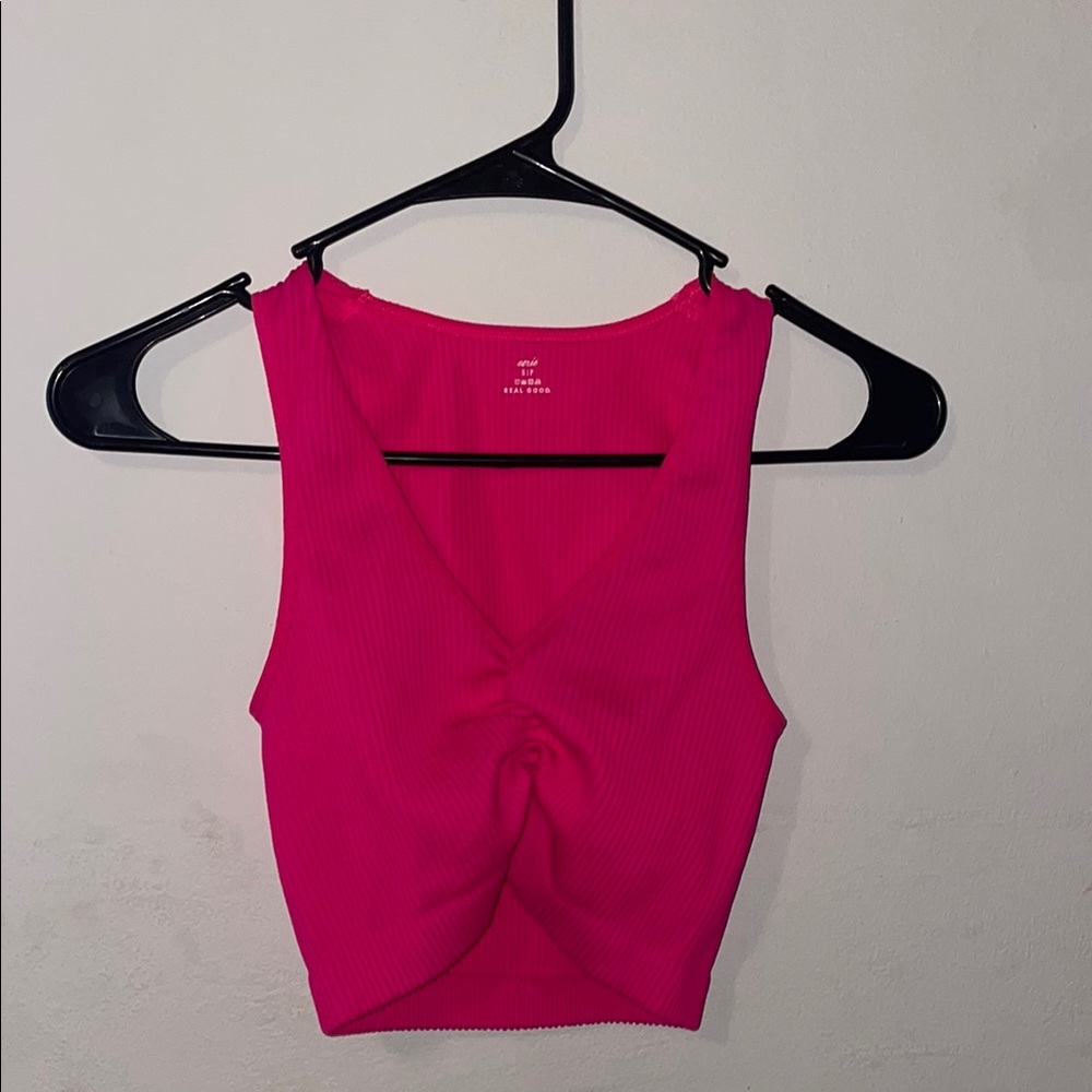 Hot Pink Cropped Tank Top